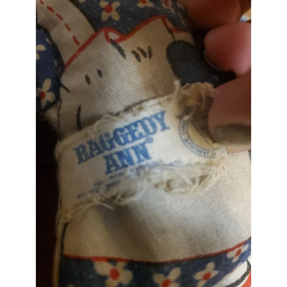 Raggedy Ann Cloth Bean Bag Doll Vintage Knickerbocker Stuffed  7 1/2